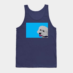 Finn the Bichon Frise Bright Blue Tank Top